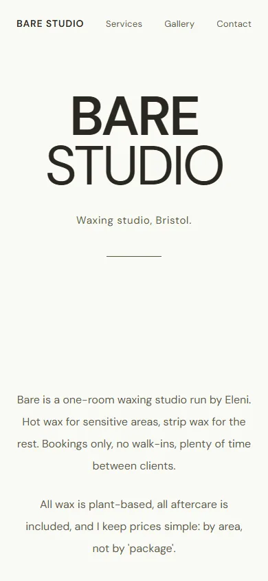 Bare Studio sample website