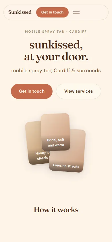 Sunkissed sample website